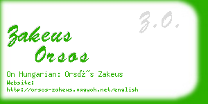 zakeus orsos business card